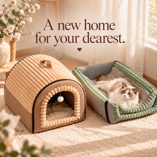 The Cosy Hideaway | Plush Enclosed Cat Bed & Indoor Cat House